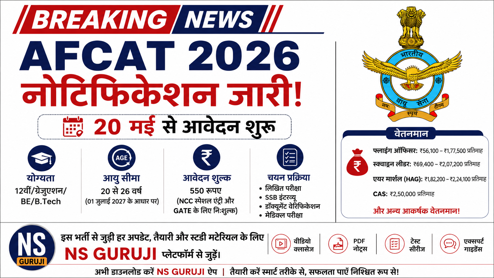 Air Force AFCAT Vacancy 2026,