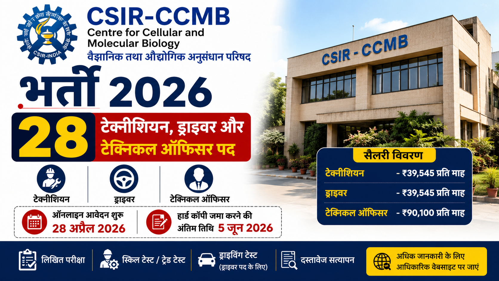 CSIR-CCMB Recruitment 2026