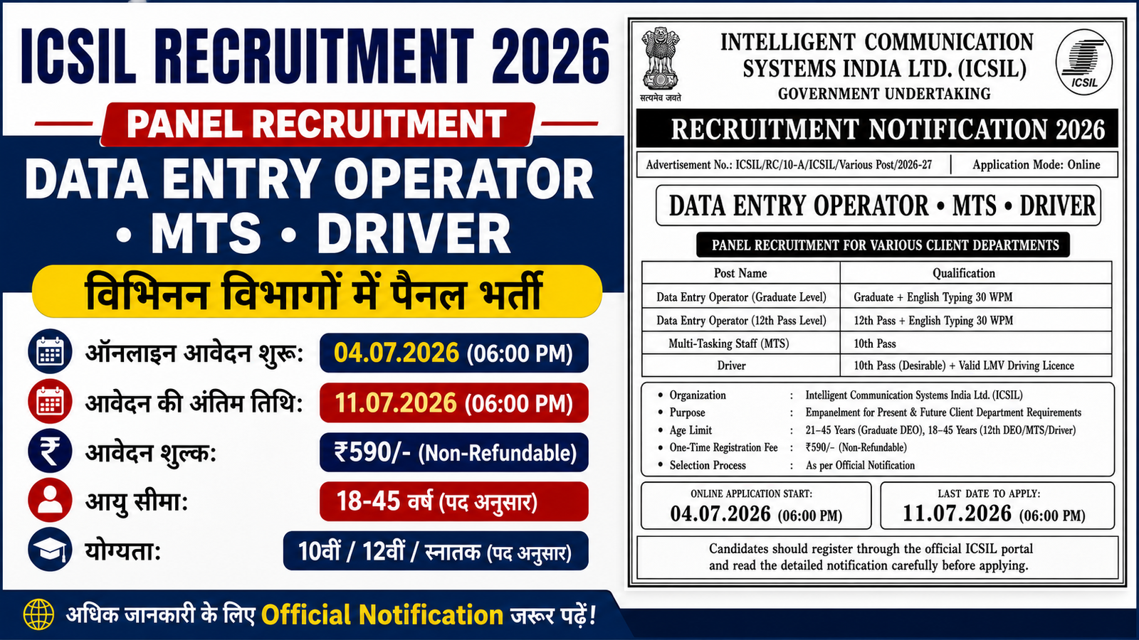ICSIL Recruitment 2026