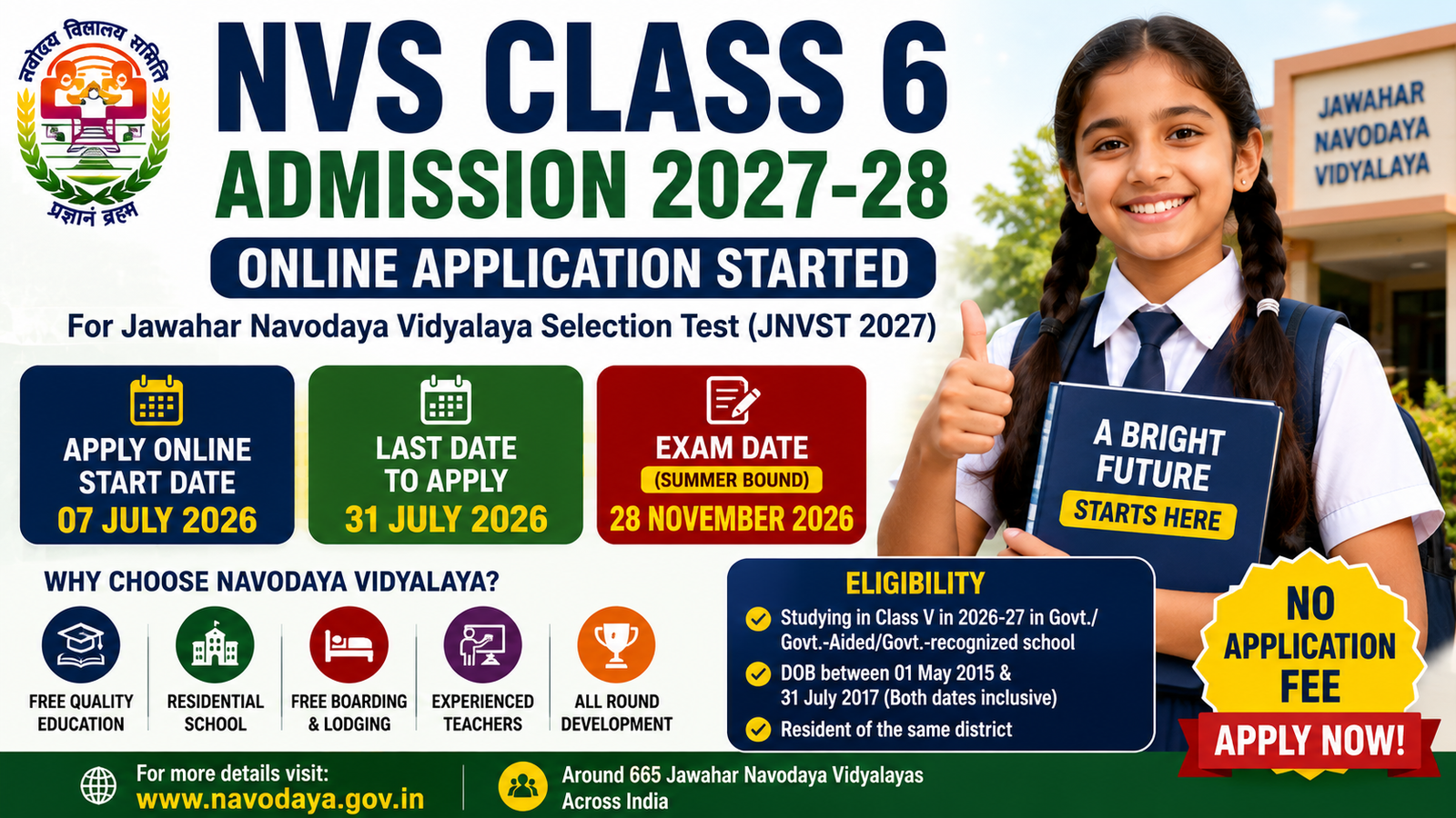 NVS Class 6 Admission 2027-28